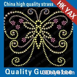 Classic butterfly illustration design motifs of rhine stone hot fix