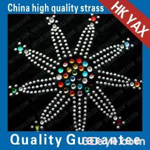 crystal pattern sunflower design motifs of rhine stone hot fix