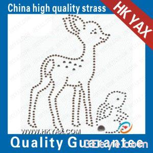 The little deer and the rabbit design motifs of rhine stone hot fix