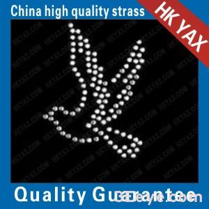 Peace dove  design motifs of rhine stone hot fix - hot fix motifs - china crystal stone motif-OEM ACCEPTABLE