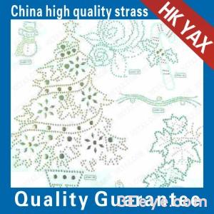 Design drawing of Christmas tree snowman motifs designs Rhinestone Transfer Customized