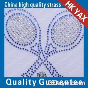 Badminton racket / battledore motifs designs Rhinestone Transfer Customized