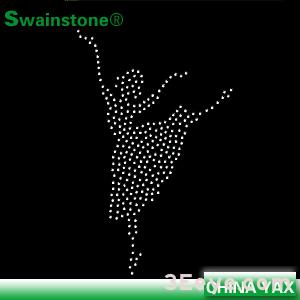 Crystal design motif beautiful dancing girl rhine stone transfer,hot fix rhine stone motifs design