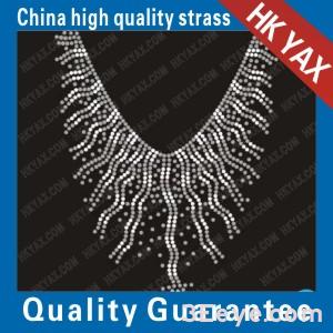 garnish neckline rhinestone motifs design collar adornment design motifs necklace of rhine stone HOT FIX
