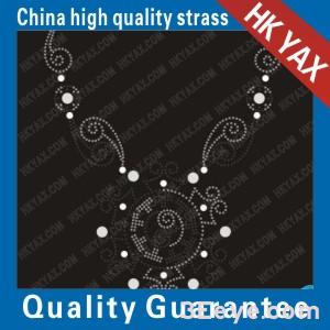 Rectangular and triangular aluminum flat sheets collar emballishen design motifs necklace of rhine stone HOT FIX