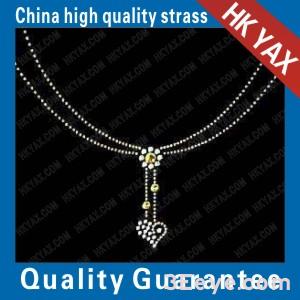 Classic heart-shaped pendant necklace  design motifs necklace of rhine stone HOT FIX