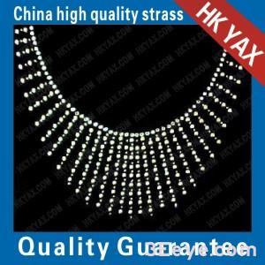 Fan-shaped pendant, round neck design design motifs necklace of rhine stone HOT FIX