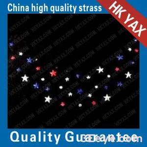A round collar composed of an aluminum five-pointed star design design motifs necklace of rhine stone HOT FIX