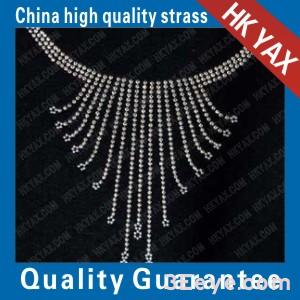 A pendant pattern U-neck by RHINESTONE design motifs necklace of rhine stone HOT FIX